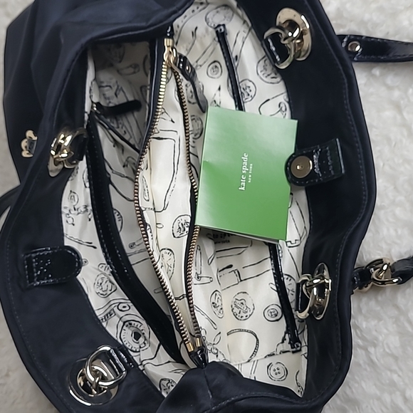 Kate Spade | Canvas Shoulder Bag w/Chain Detail & Dust Bag - Picture 10 of 16